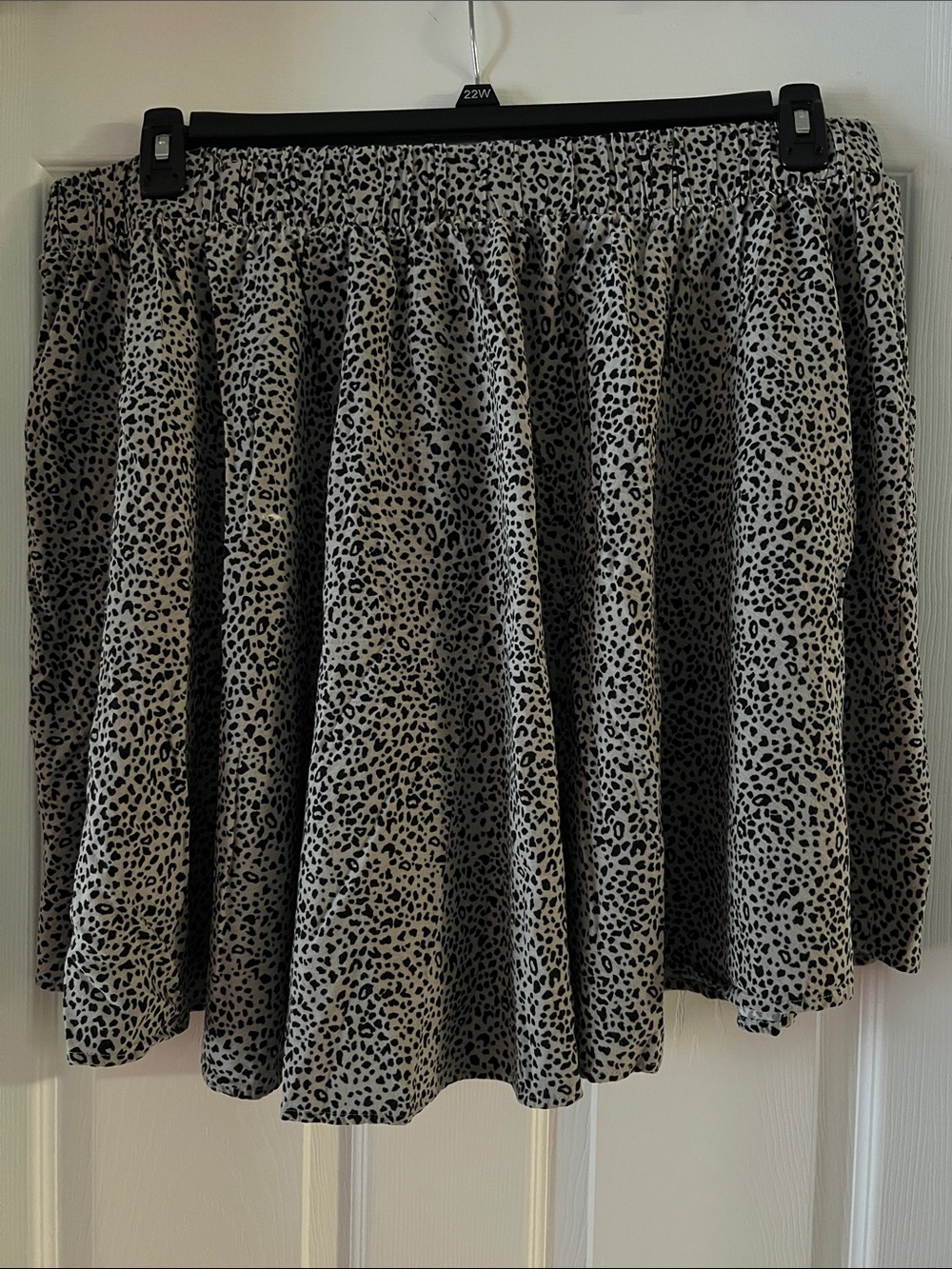 torrid Black and Gray Leopard Print Skater Skirt